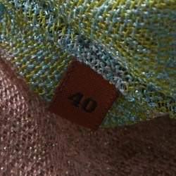 Pre Owned Missoni Multicolor Lurex Knit Open Front Cardigan S