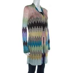 Pre Owned Missoni Multicolor Lurex Knit Open Front Cardigan S