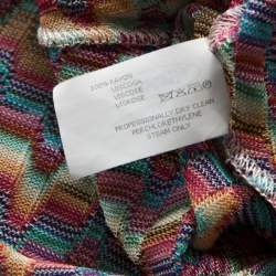 Pre Owned Missoni Multicolor Geometric Patterned Knit Asymmetric Sleeveless Top M