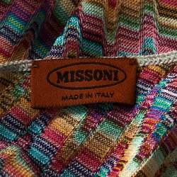 Pre Owned Missoni Multicolor Geometric Patterned Knit Asymmetric Sleeveless Top M