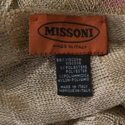 Pre Owned Missoni Gold and Pink Knitted Fringed Poncho (One Size)