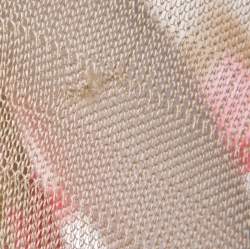 Pre Owned Missoni Gold and Pink Knitted Fringed Poncho (One Size)