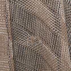 Pre Owned Missoni Gold and Pink Knitted Fringed Poncho (One Size)