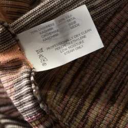 Pre Owned Missoni Multicolor Striped Cashmere & Silk Blend Long Sleeve Sweater XL