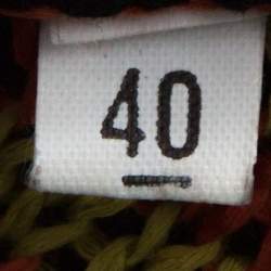 Pre Owned M Missoni Multicolor Knit Fringe Trim Cardigan S