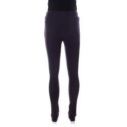 Pre Owned بنطلون ليجن أم ميزوني جيرسيه مرن أزرق كحلي M