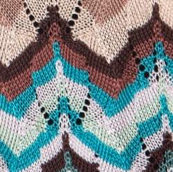 Pre Owned Missoni Beige Crochet Knit Flared Sleeve Top L