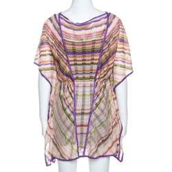 Pre Owned Missoni Mare Multicolor Chevron Patterned Knit Kaftan Tunic M