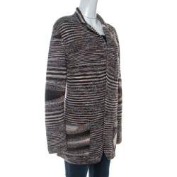 Pre Owned Missoni Brown Knit Wool Cardigan XL