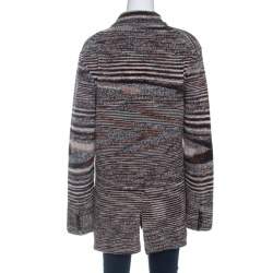 Pre Owned Missoni Brown Knit Wool Cardigan XL