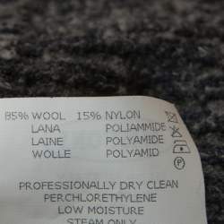 Pre Owned Missoni Grey Chevron Knit Wool Shawl Collar Cardigan L