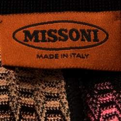 Pre Owned Missoni Multicolor Patterned Knit Belted Cardigan M