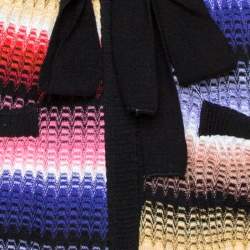 Pre Owned Missoni Multicolor Patterned Knit Belted Cardigan M