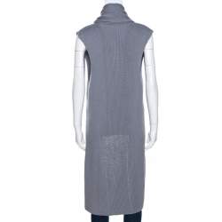 Pre Owned Missoni Grey Lurex Wool Knit Open Front Cardigan M