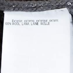 Pre Owned Missoni Grey Lurex Wool Knit Open Front Cardigan M