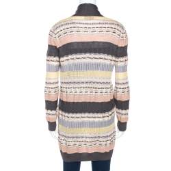 Missoni Multicolor Jacquard Eyelet Knit Cardigan M
