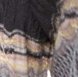 Missoni Multicolor Jacquard Eyelet Knit Cardigan M