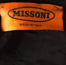 Pre Owned Missoni Black Chevron Knit Double Breasted Coat S