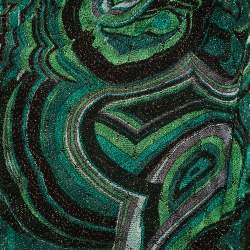 Pre Owned Missoni Green Lurex Jacquard Knit Brooch Detail Draped Dress L