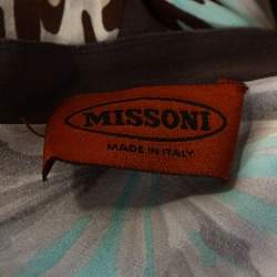 Pre Owned Missoni Muticolor Abstract Print Stretch Silk Cape Top M
