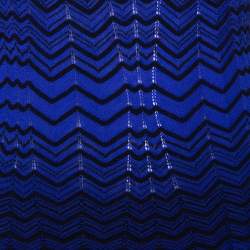 Pre Owned M Missoni Purple Pointelle Knit Cold Shoulder Long Sleeve Top S