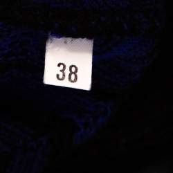 Pre Owned M Missoni Purple Pointelle Knit Cold Shoulder Long Sleeve Top S