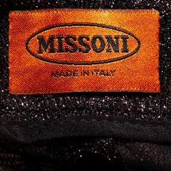 مملوكة مسبقًا Missoni Black Lurex Pointelle Knit Straight Leg Trousers M