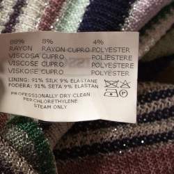 Pre Owned Missoni Multicolor Striped Lurex Knit Sleeveless Dress M