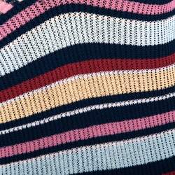 Pre Owned Missoni Multicolor Striped Rib Knit V Neck Tank Top M