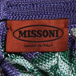 Pre Owned Missoni Purple Zig Zag Knit Sleeveless Dress M