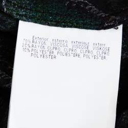 Pre Owned Missoni Multicolor Zig Zag Lurex Knit Button Front Cardigan M