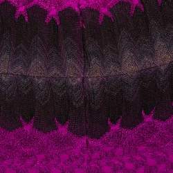 Pre Owned Missoni Purple Crochet Knit Sleeveless Fitted Dress S