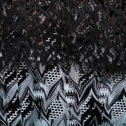 Pre Owned Missoni Black Ombre Zig Zag Knit Strapless Maxi Dress & Top Set M