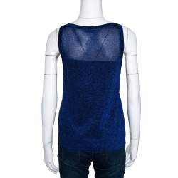 Pre Owned Missoni Blue Lurex Knit Tank Top M