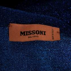 Pre Owned Missoni Blue Lurex Knit Tank Top M