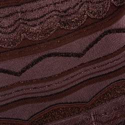 Pre Owned Missoni Brown Lurex Knit Tiered Sleeveless Dress M