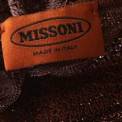 Pre Owned Missoni Brown Lurex Knit Tiered Sleeveless Dress M