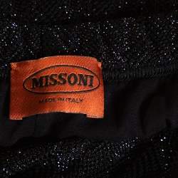 مملوكة مسبقًا Missoni Black Textured Lurex Knit Wide Leg Pants L