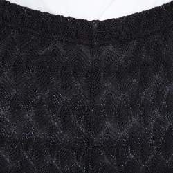 مملوكة مسبقًا Missoni Black Textured Lurex Knit Wide Leg Pants L