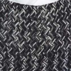 Pre Owned Missoni Monochrome Textured Lurex Knit Wide Leg Pants L