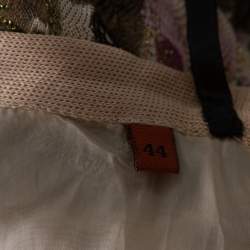 Pre Owned Missoni Multicolor Lurex Knit Draped Maxi Skirt M