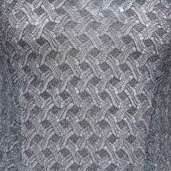 Pre Owned Missoni Silver Metallic Knit & Cashmere Sleeveless Maxi Dress S