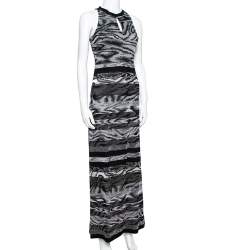 Pre Owned Missoni Monochrome Lurex Knit Sleeveless Maxi Dress S