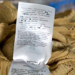 Pre Owned M Missoni Beige Patterned Knit Ruffled Overlay Top M