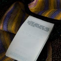 Pre Owned Missoni Multicolor Lurex Chevron Knit Open Front Cardigan S