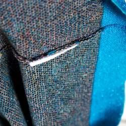 Pre Owned Missoni Green Metallic Floral Jacquard Knit Button Front Cardigan S