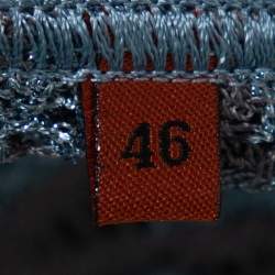 Pre Owned Missoni Grey Lurex Knit Crystal Embellished Top and Cardigan Set L