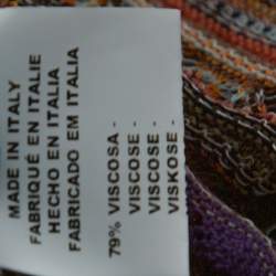 Pre Owned M Missoni Multicolor Perforated Knit Long Sleeve Dress M