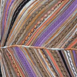 Pre Owned M Missoni Multicolor Perforated Knit Long Sleeve Dress M