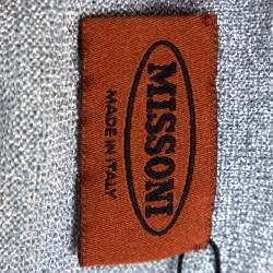 Pre Owned Missoni Shimmery Silver Lurex Knit Tank Top L